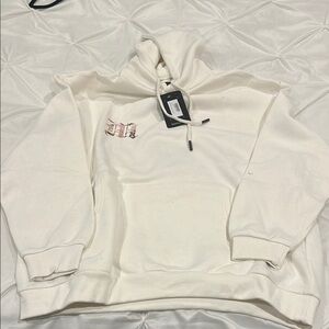BoohooMAN Cream Hoodie with Logo size S